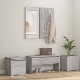 Berkfield Home Hallway Furniture Set Grey Sonoma Engineered Wood - thumbnail 2