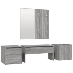Berkfield Home Hallway Furniture Set Grey Sonoma Engineered Wood