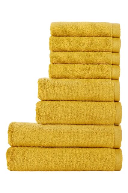 CHRISTY 'Cirrus' Lightweight Fluffy Softloft Cotton 8 Piece Towel Bale in Yellow - image 1