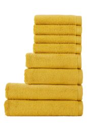 CHRISTY 'Cirrus' Lightweight Fluffy Softloft Cotton 8 Piece Towel Bale in Yellow