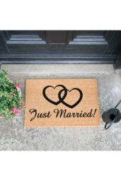 Artsy Mats Just Married doormat - Regular 60x40cm in Black - Size: 40 cm x 60 cm - thumbnail 2