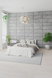 Aspire EasyMount Wall Mounted Upholstered Panels, Modular DIY Headboard in Malham Weave Fabric (Pack of 2) in Cream - thumbnail 2