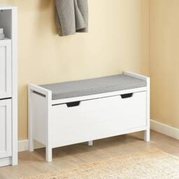 SoBuy Entrance Storage Bench - Lift-Up Lid in White