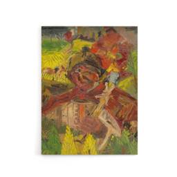 "Artery8 Lumberjack Abstract Portrait Kubincan Canvas Wall Art Print - Size: W18"" x H24""" - thumbnail 1