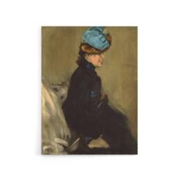 "Artery8 Alfred Henry Maurer Portrait of a Woman in Black Canvas Wall Art Print in Brown - Size: W12"" x H16""" - thumbnail 1