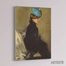 "Artery8 Alfred Henry Maurer Portrait of a Woman in Black Canvas Wall Art Print in Brown - Size: W12"" x H16""" - thumbnail 2