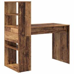 Berkfield Home Modern Desk with Storage Old Wood 113x54x120 cm Engineered Wood - Size: 113 x 54 x 120 cm - thumbnail 7