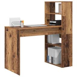 Berkfield Home Modern Desk with Storage Old Wood 113x54x120 cm Engineered Wood - Size: 113 x 54 x 120 cm - thumbnail 1