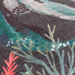 Wylder Tropics Abyss Octopus Abstract Piped Cushion in Dark Grey - Size: 43 cm x 43 cm - thumbnail 4