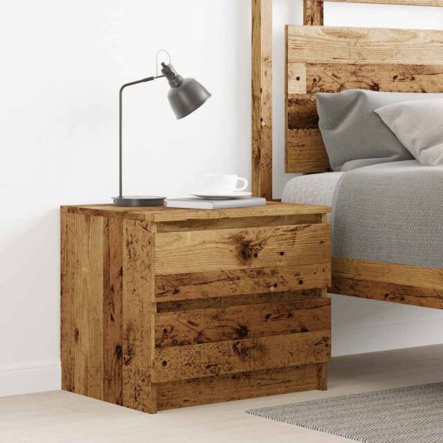 Berkfield Home Timeless Bedside Cabinet Old Wood 50x40x43.5 cm Engineered Wood in Brown - image 1