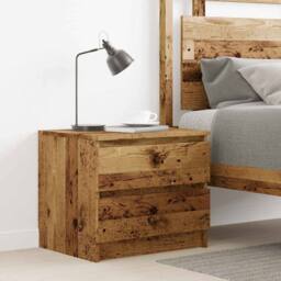 Berkfield Home Timeless Bedside Cabinet Old Wood 50x40x43.5 cm Engineered Wood in Brown - thumbnail 1