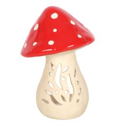 Something Different Ceramic Mushroom Tea Light Holder in Red - thumbnail 1