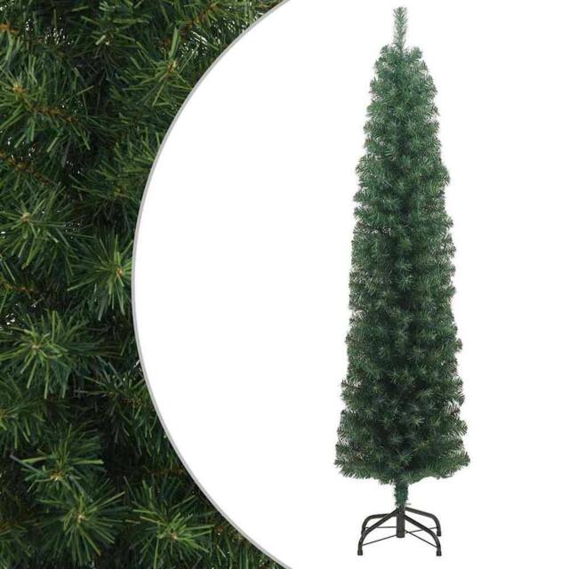 Berkfield Home Slim Artificial Christmas Tree with Stand Green 180 cm PVC - image 1