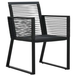 Berkfield Home 5 Piece Garden Dining Set Black PVC Rattan - thumbnail 5