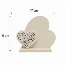 David Fischhoff Graveside Memorial Floral Double Heart Plaque - Friend in Cream - thumbnail 2