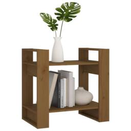 Berkfield Home Beautiful Book Cabinet/Room Divider Honey Brown 60x35x57 cm Solid Wood - Size: 60 x 35 x 57 cm - thumbnail 5