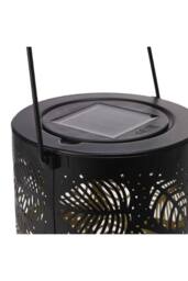 H&O Direct Solar Metal Hollow Leaf Garden Landscape Lamp in Black - thumbnail 5