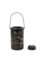 H&O Direct Solar Metal Hollow Leaf Garden Landscape Lamp in Black - thumbnail 4