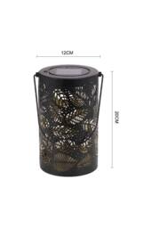 H&O Direct Solar Metal Hollow Leaf Garden Landscape Lamp in Black - thumbnail 3