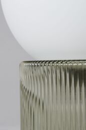 BHS Lighting Harper Glass Ball with Ribbed Base Table Lamp in Green - thumbnail 3