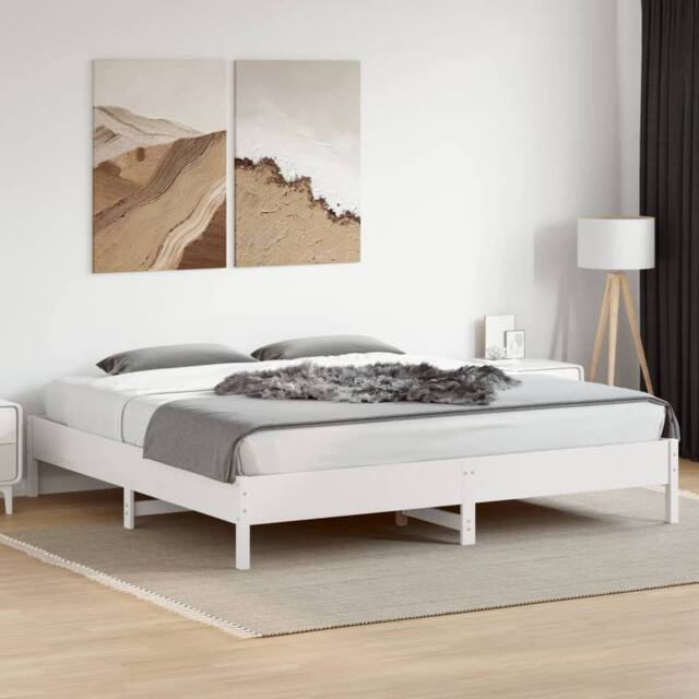 Berkfield Home Beautiful Bed Frame without Mattress White 180x200 cm Super King - image 1