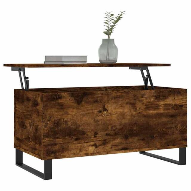 Berkfield Home Modern Coffee Table Smoked Oak 90x44.5x45 cm Engineered Wood in Brown - image 1