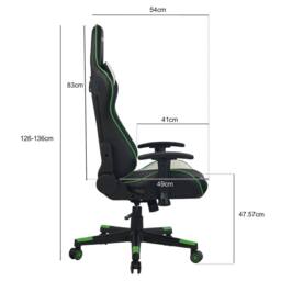 RayGar RG-MAX Gaming Chair High Back, Padding, Adjustable Height & Arms in Green - Size: 1 Pack - thumbnail 6