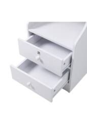 Living and Home White Storage Shelving Unit with Lockable Drawer with 5 Shelves - thumbnail 5