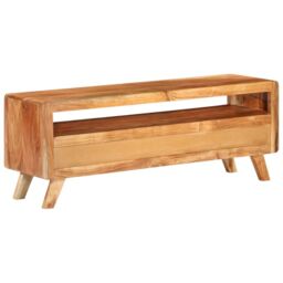 Berkfield Home TV Cabinet 110x30x40 cm Solid Acacia Wood in Brown - Size: 110 x 30 x 40 cm - thumbnail 4