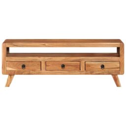 Berkfield Home TV Cabinet 110x30x40 cm Solid Acacia Wood in Brown - Size: 110 x 30 x 40 cm - thumbnail 2