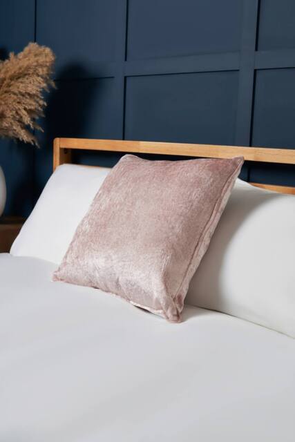 BHS Crushed Velvet Cushion in Pink - Size: 45 cm x 45 cm - image 1