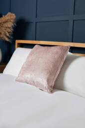 BHS Crushed Velvet Cushion in Pink - Size: 45 cm x 45 cm