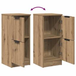 Berkfield Home Sideboards 2 pcs Artisan Oak 30x30x70 cm Engineered Wood in Brown - Size: 30 x 30 x 70 cm - thumbnail 8