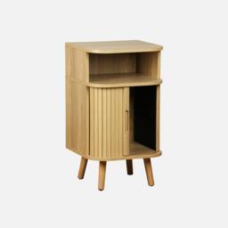 sweeek Pair Of Bedside Tables With 2 Sliding Doors in Light Brown - thumbnail 2