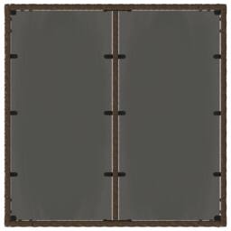 Berkfield Home Garden Table with Glass Top Brown 90x90x75 cm Poly Rattan - Size: 90 x 90 x 75 cm - thumbnail 7