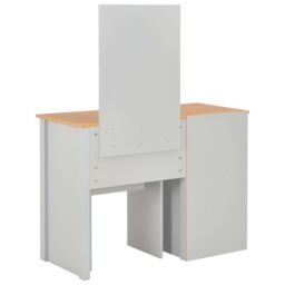 Berkfield Home Dressing Table with Mirror & Stool Grey 104x45x131 cm - Size: 104 x 45 x 131 cm - thumbnail 5