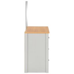Berkfield Home Dressing Table with Mirror & Stool Grey 104x45x131 cm - Size: 104 x 45 x 131 cm - thumbnail 6