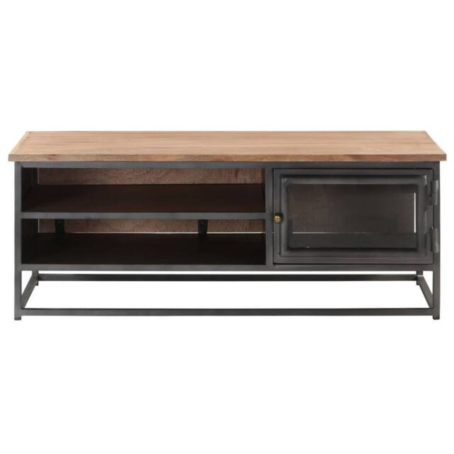 Berkfield Home Coffee Table Grey 90x50x35 cm Solid Acacia Wood - Size: 90 x 50 x 35 cm - image 1