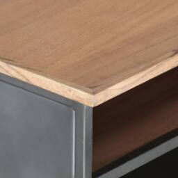 Berkfield Home Coffee Table Grey 90x50x35 cm Solid Acacia Wood - Size: 90 x 50 x 35 cm - thumbnail 5
