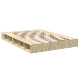 Berkfield Home Bed Frame without Mattress Sonoma Oak 140x200 cm in Light Tan - thumbnail 6