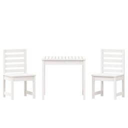 Berkfield Home Beautiful 3 Piece Garden Bistro Set White Solid Wood Pine - thumbnail 5