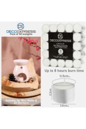 Deco Express Unscented White Colour Tealight Candle 8 Hours Pack of 50 - thumbnail 6