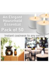 Deco Express Unscented White Colour Tealight Candle 8 Hours Pack of 50 - thumbnail 3