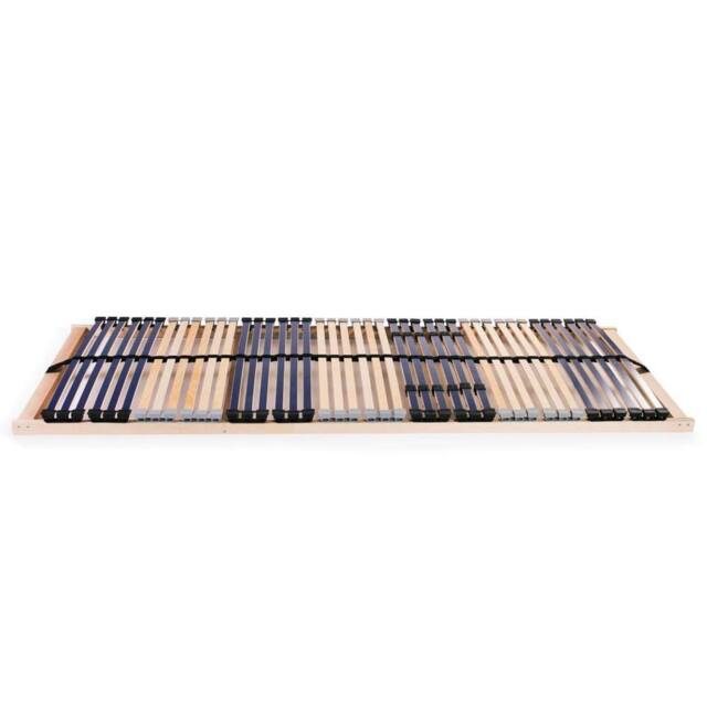 Berkfield Home Slatted Bed Bases 2 pcs with 42 Slats 7 Zones 90x200 cm in Brown - image 1