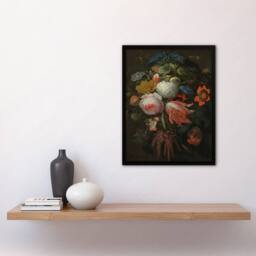 Artery8 Hanging Bouquet of Flowers Abraham Mignon Framed Wall Art Print - Size: A3 - thumbnail 2