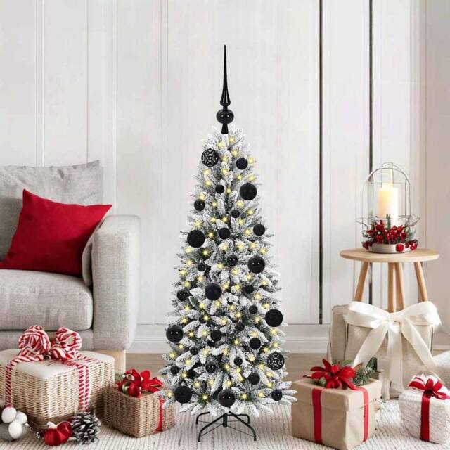Berkfield Home Artificial Christmas Tree with 150 LEDs White 53 x 53 x 120 cm - image 1