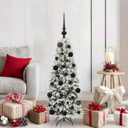 Berkfield Home Artificial Christmas Tree with 150 LEDs White 53 x 53 x 120 cm - thumbnail 1