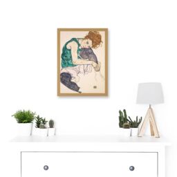 Artery8 Egon Schiele Seated Woman Legs Drawn Up Adele Herms A4 Artwork Framed Wall Art Print in Light Oak - thumbnail 2