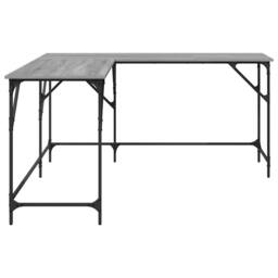 Berkfield Home Decorative Desk Grey Sonoma 149x149x75 cm Engineered Wood - Size: 149 x 149 x 75 cm - thumbnail 6