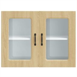 Berkfield Home Kitchen Wall Cabinet with Glass Door Kalmar Sonoma Oak Engineered Wood in Brown - thumbnail 6